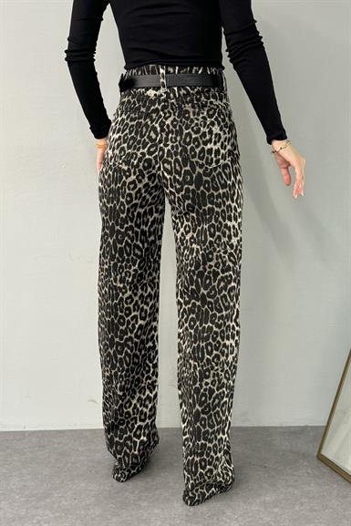 LEOPAR DESEN GABARDİN PANTOLON