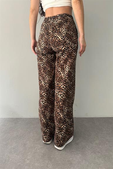 LEOPAR DESEN GABARDİN PANTOLON