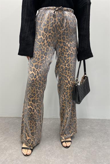 LEOPAR DESEN PARLAK PANTOLON