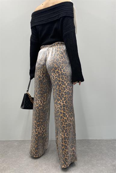 LEOPAR DESEN PARLAK PANTOLON