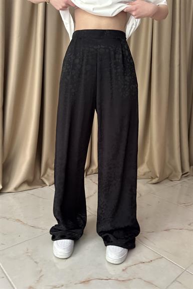 LEOPAR DESEN SATEN PANTOLON