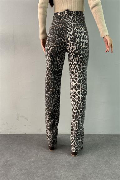 LEOPAR DESEN STİGHT PANTOLON