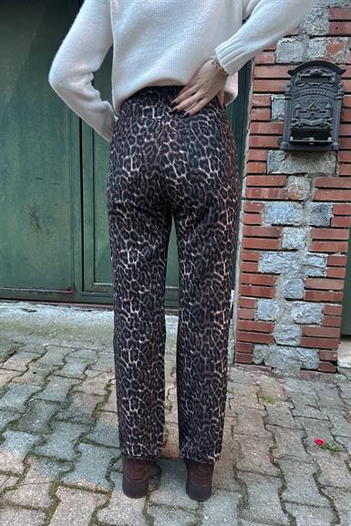LEOPAR DESEN STRİGHT PANTOLON