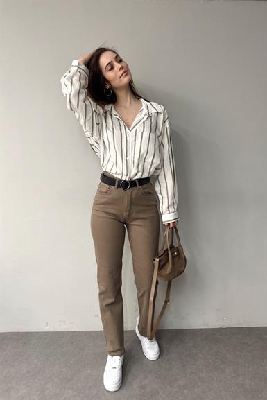 LİKRALI KEMERLI KOT PANTOLON