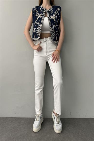 LİKRALI KEMERLI KOT PANTOLON