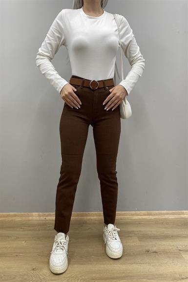 LİKRALI KEMERLI KOT PANTOLON