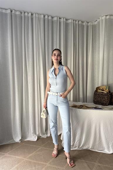 LİKRALI KEMERLI KOT PANTOLON