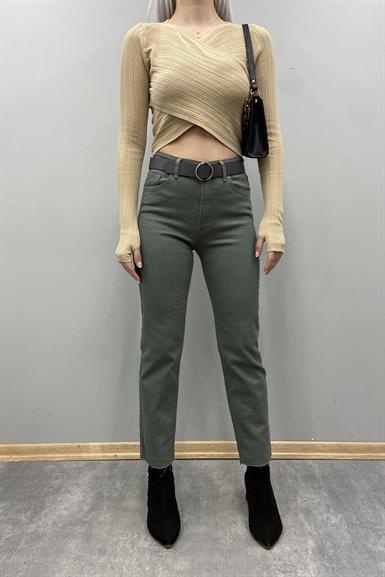 LİKRALI KEMERLI KOT PANTOLON