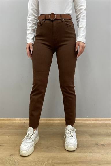 LİKRALI KEMERLI KOT PANTOLON