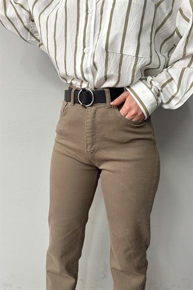 LİKRALI KEMERLI KOT PANTOLON