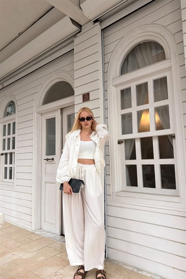 APOLET DETAY TENCEL BOMBER CEKET PANTOLON TAKIM