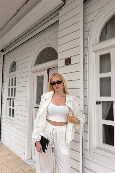 APOLET DETAY TENCEL BOMBER CEKET PANTOLON TAKIM
