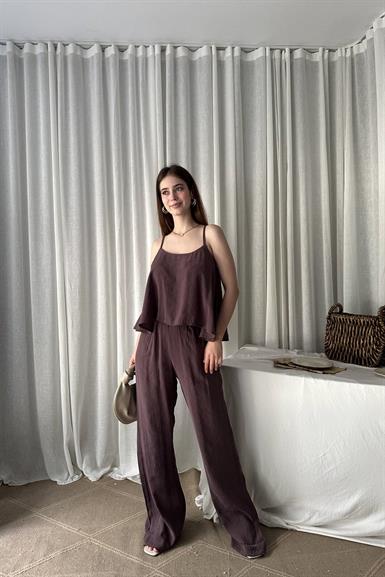 İP ASKILI BLUZ PANTOLON TAKIM