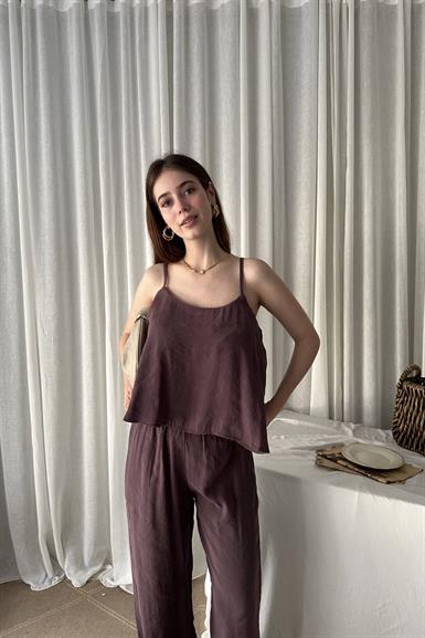 İP ASKILI BLUZ PANTOLON TAKIM