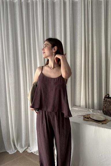 İP ASKILI BLUZ PANTOLON TAKIM