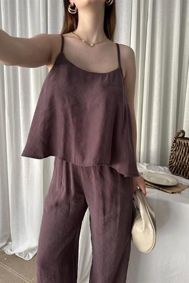 İP ASKILI BLUZ PANTOLON TAKIM