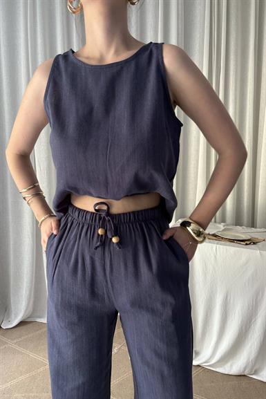 KETEN BLUZ PANTOLON TAKIM