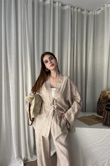 ÖN BAĞCIK DETAY KİMONO PANTOLON