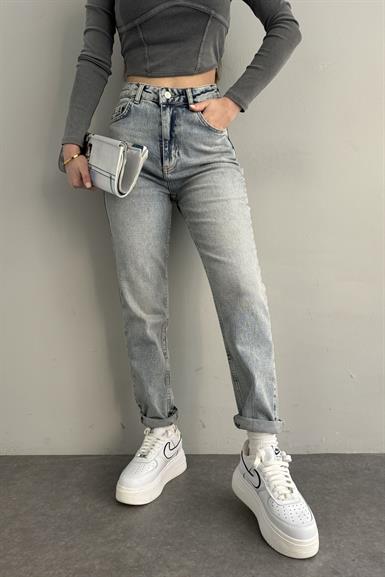 MARBEL EFEKTLİ LİKRALI MOM PANTOLON