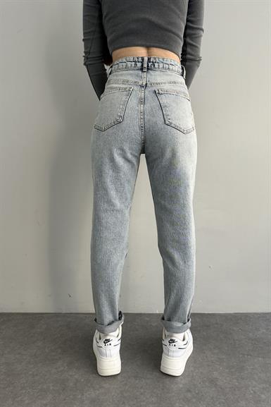 MARBEL EFEKTLİ LİKRALI MOM PANTOLON