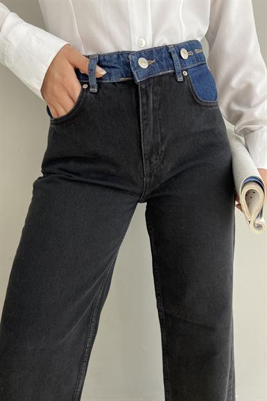MAVİ GARNİLİ WİDELEG PANTOLON