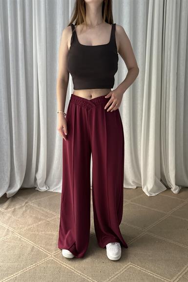 ÖN ÜÇGEN BEL DETAY ÖRME PANTOLON
