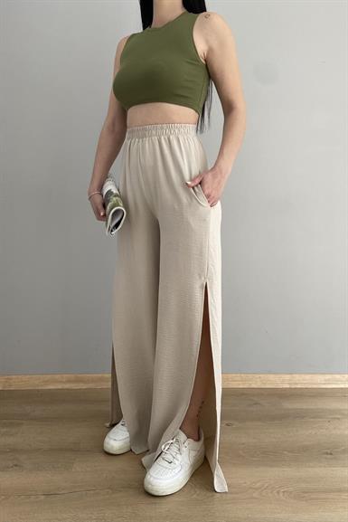 PAÇA YIRTMAÇLI BOL PANTOLON