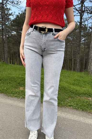 İSPANYOL PAÇA KEMERLİ KOT PANTOLON