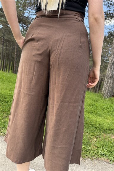 PİLE DETAY KUŞAKLI PANTOLON ETEK