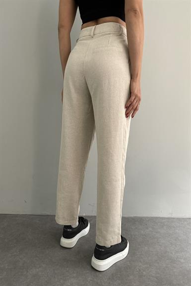 PİLELİ KETEN PANTOLN