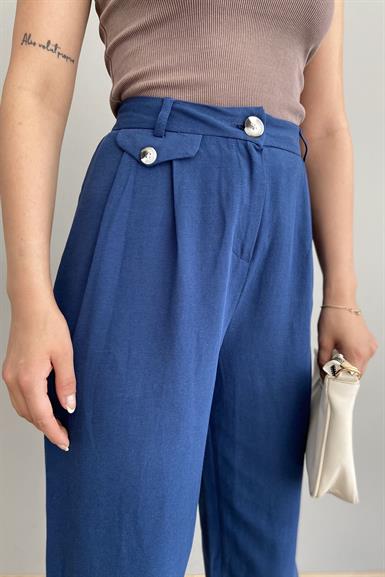 PİLELİ KETEN PANTOLON