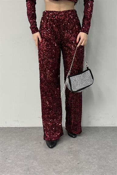 PUL DETAY KADİFE PANTOLON