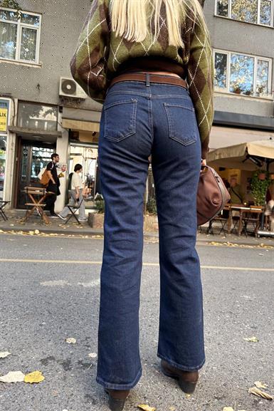 RİNS YIKAMA KEMERLİ KOT PANTOLON