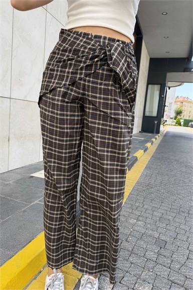 ŞAL DETAY EKOSE PANTOLON