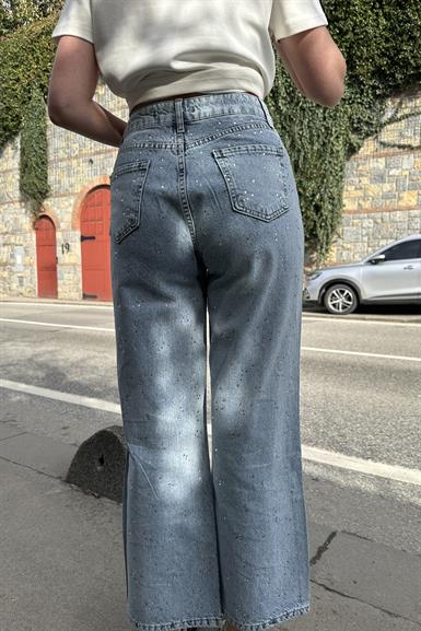 TAŞ DETAYBOL PAÇA KOT PANTOLON