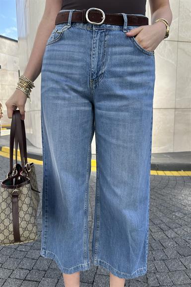 TENCEL KUMAŞ KEMERLİ KISA PANTLON