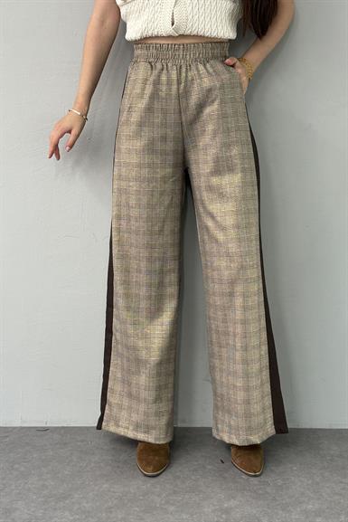 YAN ŞERİTLİ EKOSE PANTOLON