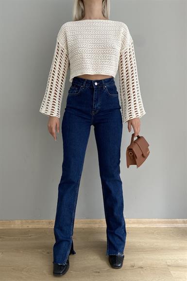 YANI KESİK STRIGHT PANTOLON