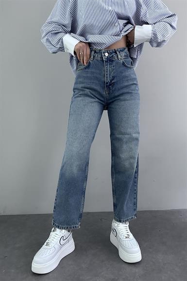 YEŞİL TİNTLİ RELAX KOT PANTOLON