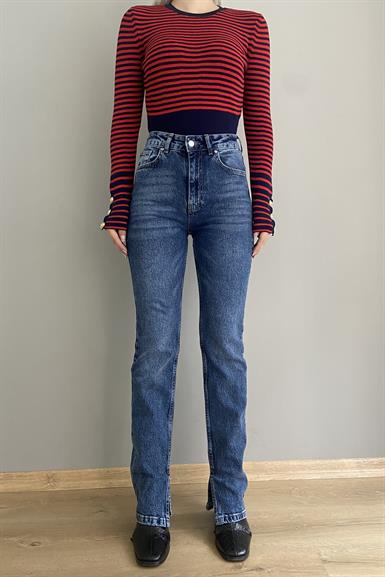 YIRTMAÇLI LİKRA BORU PAÇA PANTALON