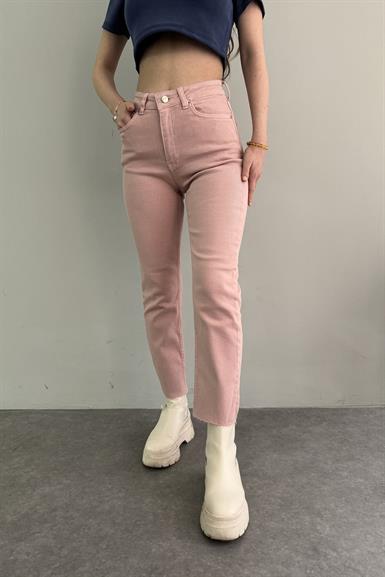 YÜKSEK BEL DİKİŞSİZ PAÇA MOM PANTOLON