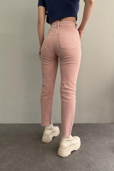 YÜKSEK BEL DİKİŞSİZ PAÇA MOM PANTOLON