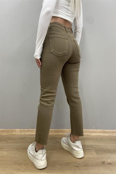 YÜKSEK BEL DİKİŞSİZ PAÇA MOM PANTOLON
