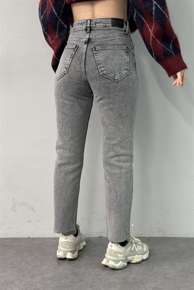 YÜKSEK BEL DİKİŞSİZ PAÇA MOM PANTOLON