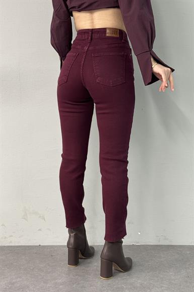YÜKSEK BEL DİKİŞSİZ PAÇA MOM PANTOLON