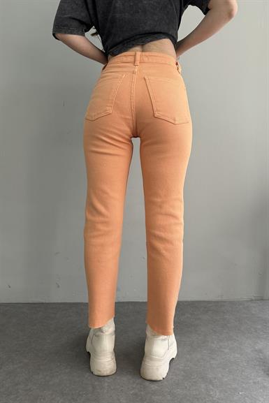 YÜKSEK BEL DİKİŞSİZ PAÇA MOM PANTOLON