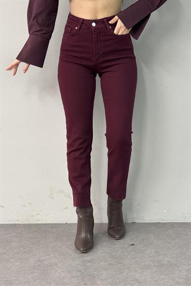 YÜKSEK BEL DİKİŞSİZ PAÇA MOM PANTOLON