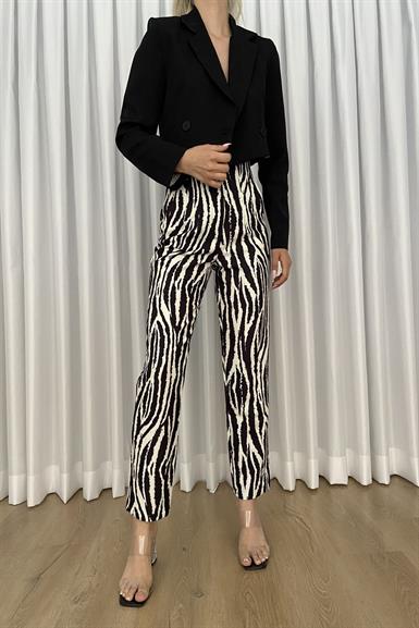 ZEBRA DESENLİ PENSLİ PANTOLON
