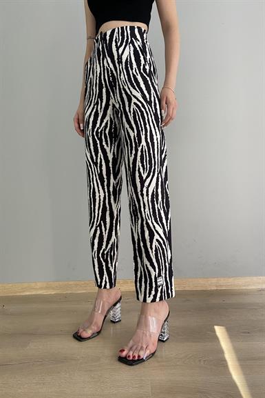 ZEBRA DESENLİ PENSLİ PANTOLON