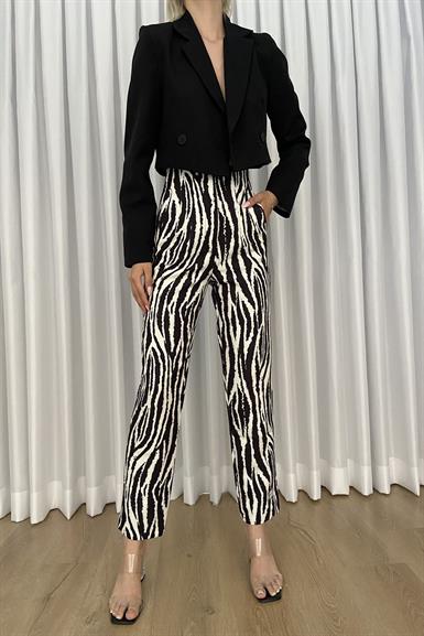 ZEBRA DESENLİ PENSLİ PANTOLON